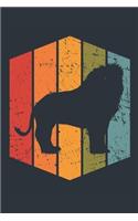 Retro Lion Notebook - Gift for Lion Lovers - Vintage Lion Journal - Lion Diary for Boys and Girls