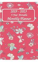 2019 - 2023 5-Year Portable Monthly Planner 6x9: Pocket Size Monthly Schedule Organizer - Agenda Planner For 60 Months Calendar, Appointment Notebook