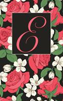 E: Letter E Journal, Flowers Galore, Personalized Notebook Monogram Initial, 6 x 9