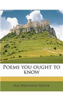 Poems You Ought to Know