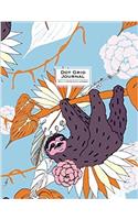 Dot Grid Journal Sloth Notebook: Blue and Orange Soft Cover (Cute Journal)