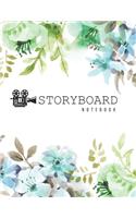 Storyboard Notebook: Watercolor Floral Cover - Blank Film Storyboard Template 6:9 - 6 Frames Per Page 120 Pages to Sketchbook Creative Drawing Ideal For Directors, Anima