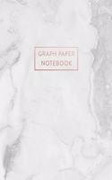 Graph Paper Notebook: Smooth Italian White Grey Marble - 8 x 10 - 5 x 5 Squares per inch - 100 Quad Ruled Pages - Cute Graph Paper Composition Notebook for Children, Kids