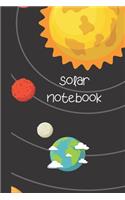 solar notebook: small lined Galaxy Notebook / Travel Journal to write in (6'' x 9'') 120 pages