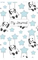 My Journal: Personal Diary for Girls. Blank and Lined Pages with Cute Panda Illustrations, Mood Tracker, Outfit Planner and Highs and Lows Pages.