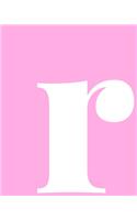 r: Squared Grid Graph Paper Notebook - Personalized Monogram Lowercase Letter r Cover Design in Pink and White
