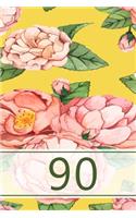 90: One page a day journal. Blank pages. Create a habit, write, draw, doodle, brainstorm, finish a project, Enjoy! 6.0" x 9.0" (Portable). (Flowers, lar