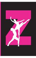Z Notebook: Beautiful Pink Cover with Ballet ballerina girl dancing, Lined school with A-Z Tabs use as a journal, notebook, diary...for Girls Kids - Z - 110 Pag