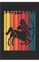Retro Sagittarius Notebook - Horoscope Journal - Zodiac Signs Diary - November December Birthday Sagittarius Gift