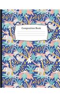 Composition Book: Hand Drawn Sloth Pattern College Ruled Notebook for Taking Notes Journaling School or Work for Girls
