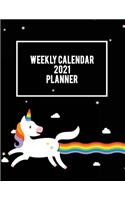 Weekly Calendar 2021 Planner: Unicorn Gay Flag, Weekly Calendar Book 2021, Weekly/Monthly/Yearly Calendar Journal, Large 8.5" x 11" 365 Daily journal Planner, 12 Months Calendar,