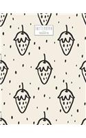 sketchbook: Strawberry on white cover (8.5 x 11) inches 110 pages, Blank Unlined Paper for Sketching, Drawing, Whiting, Journaling & Doodling(4 Strawberry on White Sketchbook)