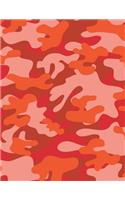 Camouflage Red Notebook - 4x4 Graph Paper