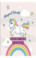 Unicorn Diary: Cute Unicorn 2019 Weekly Planner, Girls Diary a Week to a Page