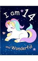 I am 14 and Wonderful: Cute Unicorn 8.5x11 Activity Journal, Sketchbook, Notebook, Diary Keepsake for Women & Girls! Makes a great gift for her 14th birthday.