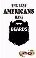 Sketchbook for Americans with beards, 101+ blank pages, gift for men from united states, sketching Journal Notebook for bearded boyfriend, husband and father