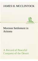 Mormon Settlement in Arizona A Record of Peaceful Conquest of the Desert