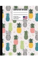 Composition Notebook 4x4 Graph Paper: Colorful Tropical Pineapple Back to School Composition Book for Teachers, Students, Kids and Teens
