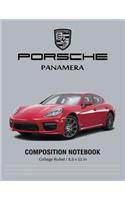 Porsche Panamera Composition Notebook College Ruled / 8.5 x 11 in