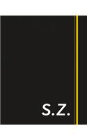 S.Z.: Classic Monogram Lined Notebook Personalized With Two Initials - Matte Softcover Professional Style Paperback Journal Perfect Gift for Men and Women