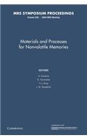 Materials and Processes for Nonvolatile Memories: Volume 830