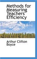 Methods for Measuring Teachers' Efficiency