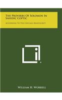 Proverbs of Solomon in Sahidic Coptic