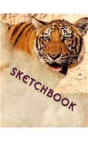 Tiger Sketchbook, Sketchpad, Artist Journal (8.5 x 11 inches)