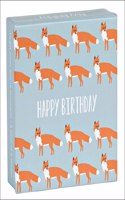 Foxy Birthday Mini Fliptop Notecard Box