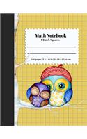 Math Notebook 1/2 Inch Squares: (Math Notebook)