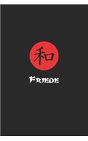 Friede: Notizbuch, Notizheft, Notizblock - Geschenk-Idee für Japan, Kanji & Katakana Fans - Karo - A5 - 120 Seiten