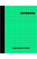 Notebook. 1 Inch Graph Paper: Grid Notebook/Grid Paper Journal 8.5x11 in. Green Grid Notepad
