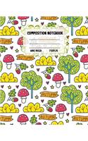 Composition Notebook Wide Ruled: Autumn Colourful Workbook for Girls Boys for Writing - Pretty Journal for Kids - Unique Gift Idea with Cute Patterns