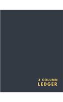 4 Column Ledger: Navy Blue Yellow Modern Bookkeeping and Accounting Ledger Notebook, General Columnar Ruled Ledger Book, Record Account Financial - Keeping Blank Boo(7 Accounting Ledger Notebooks)