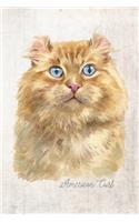 American Curl Cat Portrait Notebook: Blank Dot Grid Journal for Cat Lovers, Cat Mom, Cat Dad and Pet Owners - 6x9 - 5MM Dot Grid Pages