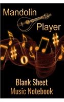 Mandolin Player Blank Sheet Music Notebook