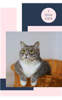 I love cats: Beautifull Cute College Notebook, Journal, Diary, great gift, perfect for writting notes, workbook for girls, kids, students, teens. I love cats (10(14 I Love Cats)