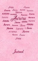 Personalized Journal - Aurora: Pink Leather Look Background