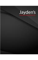 Jayden's.: Composition Notebook for Jottings Drawings Black Background White Text Design - Large 8.5 x 11 inches - 110 Pages notebooks and journals, for Minima