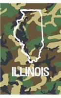 Illinois: Blank Lined Journal for anyone that loves Illinois, camo and hunting!