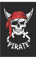 Red Bandana Pirate Skull Notebook