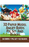3D Paper Model Angry Birds Pig Set And Blocks