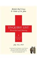 British Red Cross and Order of St John Enquiry List for Wounded and Missing: July 31st 1915(English)