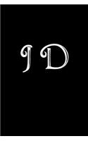 J D: Double Monogram Journal, 100 Pages, 6x9 Inches, Black Glossy Cover
