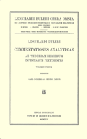 Commentationes Analyticae AD Theoriam Serierum Infinitarum Pertinentes 1st Part