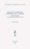 Hegel ou la quête de l'efficience de la pensée