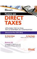 Notes on DIRECT TAXES (for CA Final) [in 13 Modules (Separate Books)] for A.Y. 2015-16