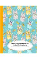 Primary Composition Notebook: Primary Composition Notebook Story Paper - 8.5x11 - Grades K-2: Cute cats and fish School Specialty Handwriting Paper Dotted Middle Line (Kindergart(1 Cute Cats and Fish)
