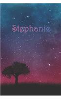 Stephanie: Notebook Composition Writing Journal - Ideal Personal Gift - Lined Paper 6 x 9. Galaxy Space Design