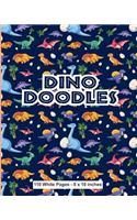 Dino Doodles 110 White Pages 8x10 inches